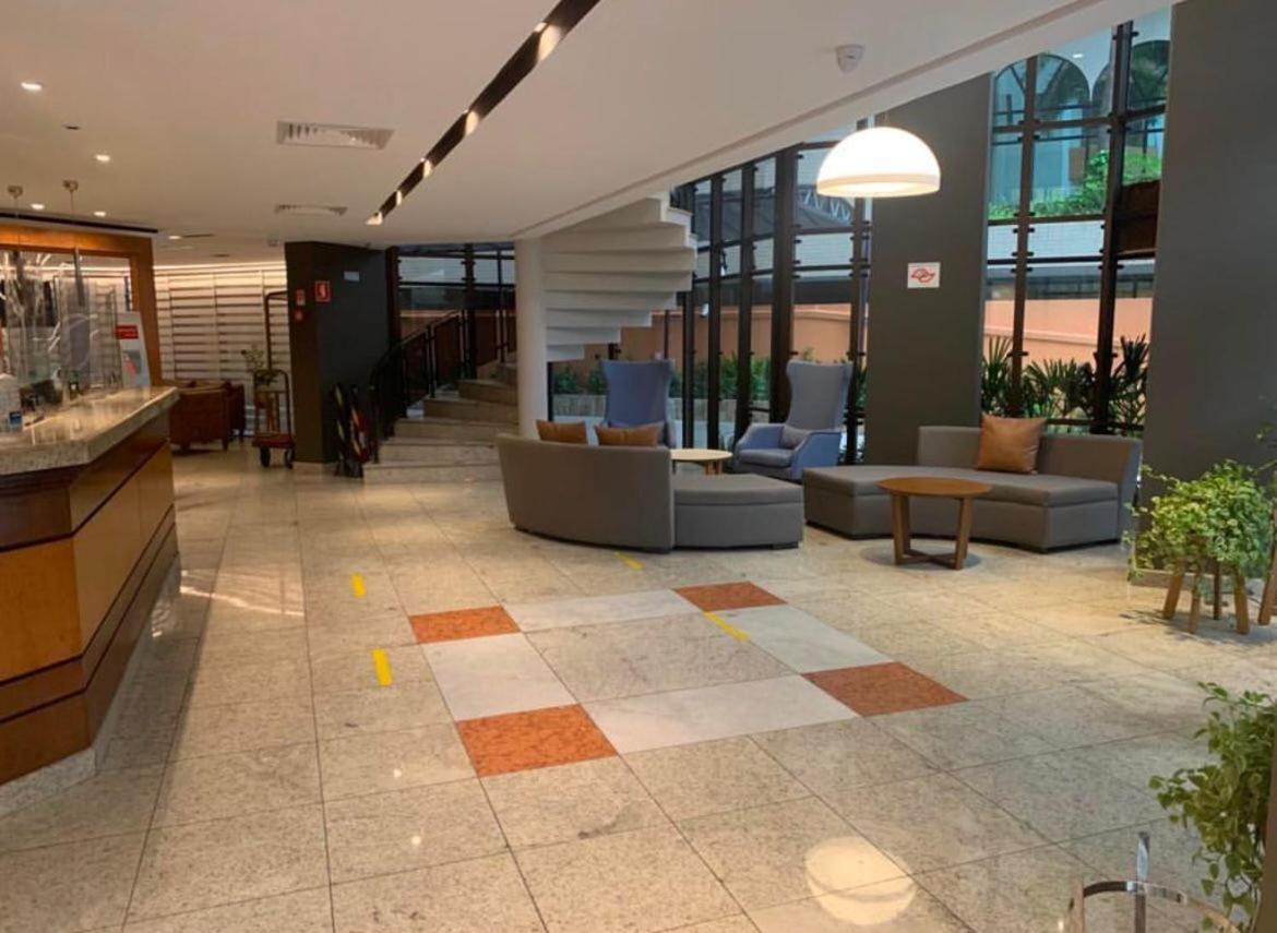 Flat No Hotel Cosmopolitan Com Estacionamento Gratis E Piscina Santos  Exterior foto
